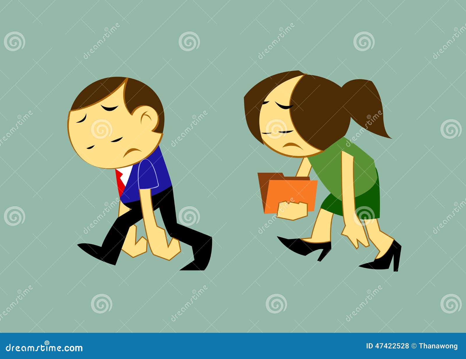 Tired Businessman People Walking Stock Illustration - Illustration of  professional, adult: 47422528