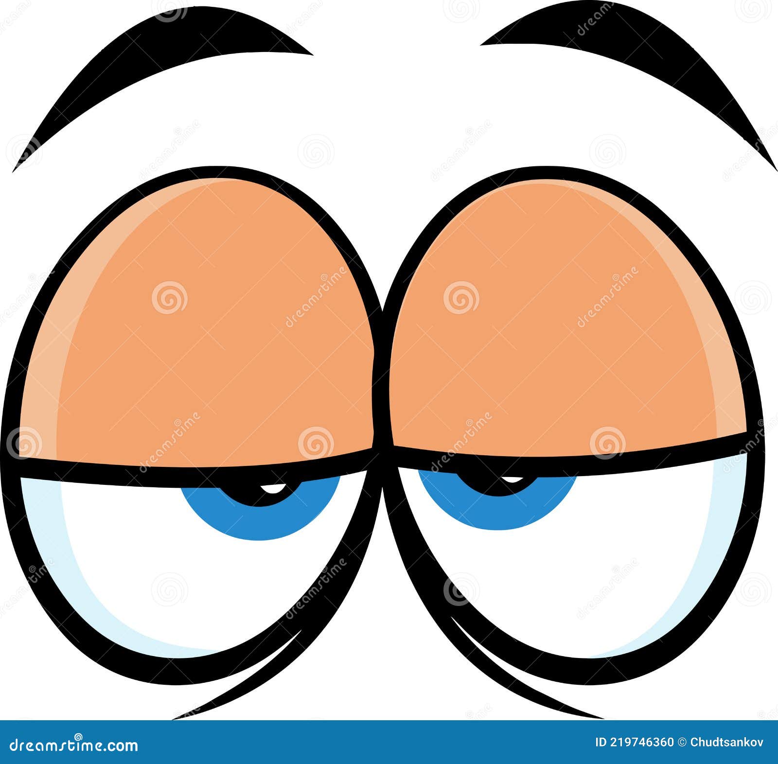 Tired Cartoon Funny Eyes stock vector. Illustration of emotional