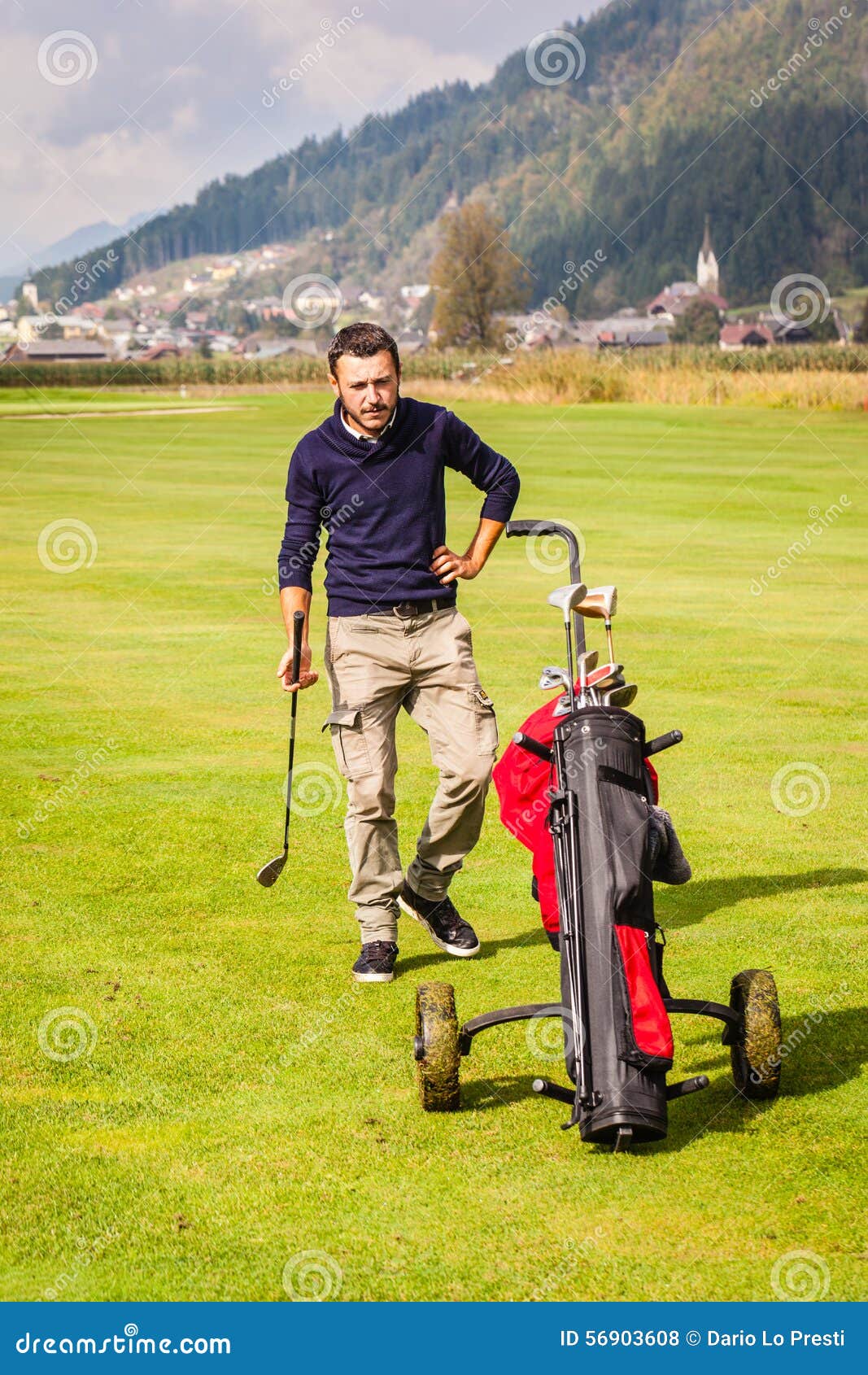 Tired golf player stock photo. Image of playing, active 56903608