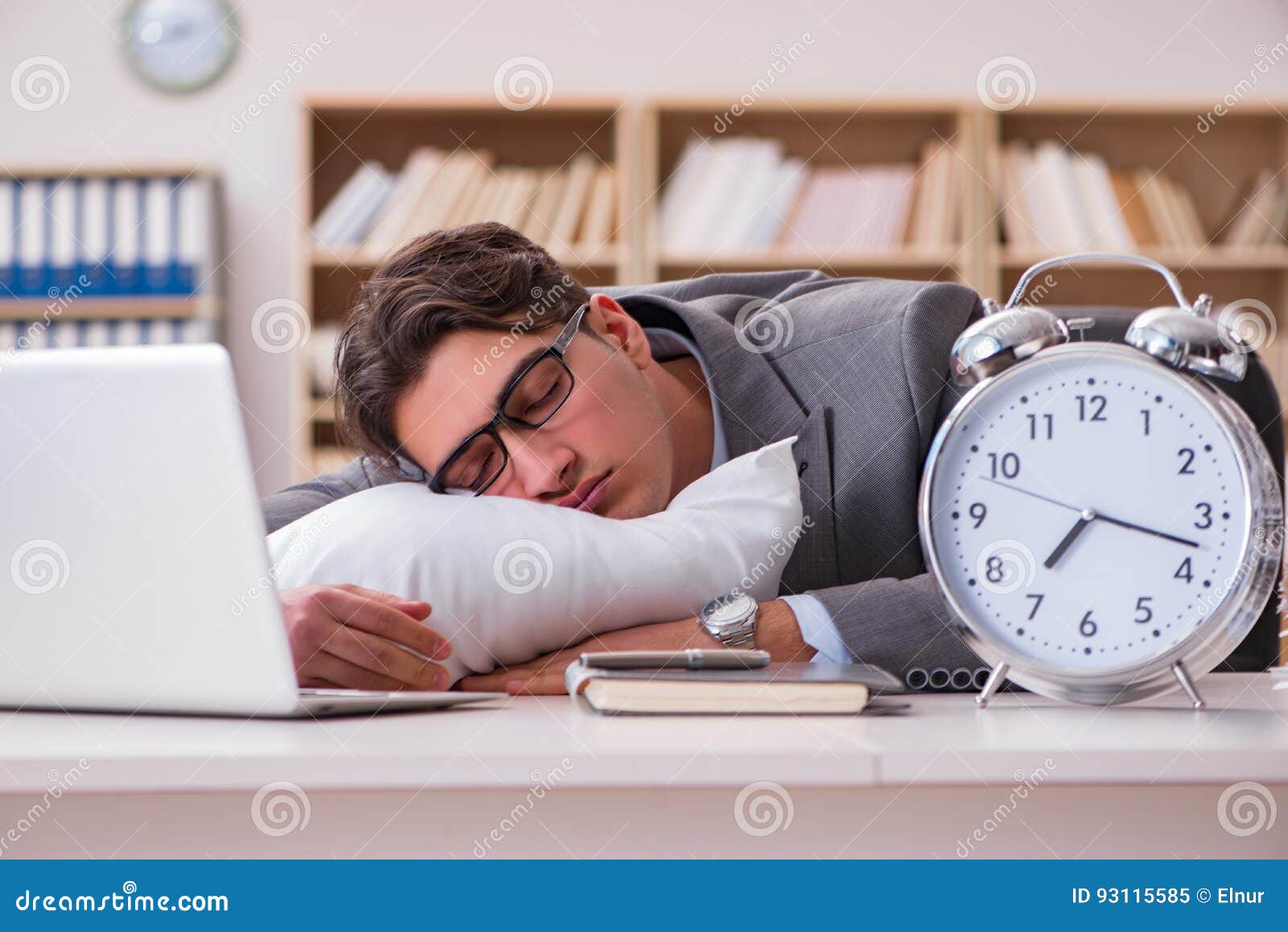 The Tired Man Sleeping at Home Having Too Much Work Stock Image Image