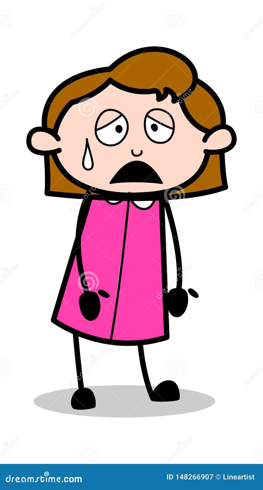 Tired - Retro Office Girl Employee Cartoon Vector Illustration Stock  Illustration - Illustration of female, desperate: 148266907