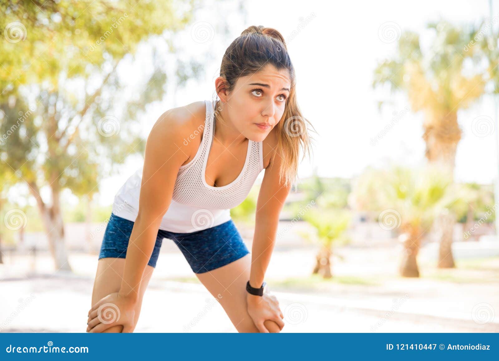 Tired Runner Resting after a Run Stock Image - Image of exercise ...