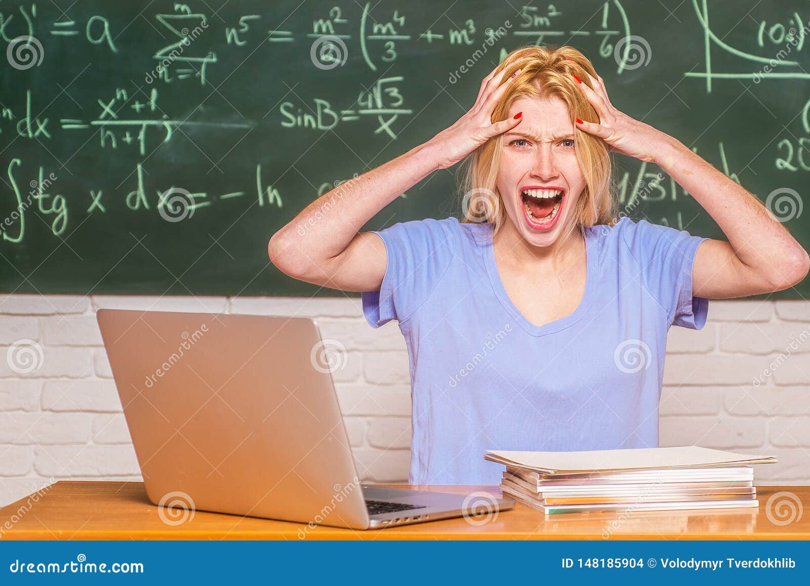Tired Student. Teachers Day. Young Female Student Ready To Write Exam  Testing Stock Photo - Image of experience, educated: 148185904