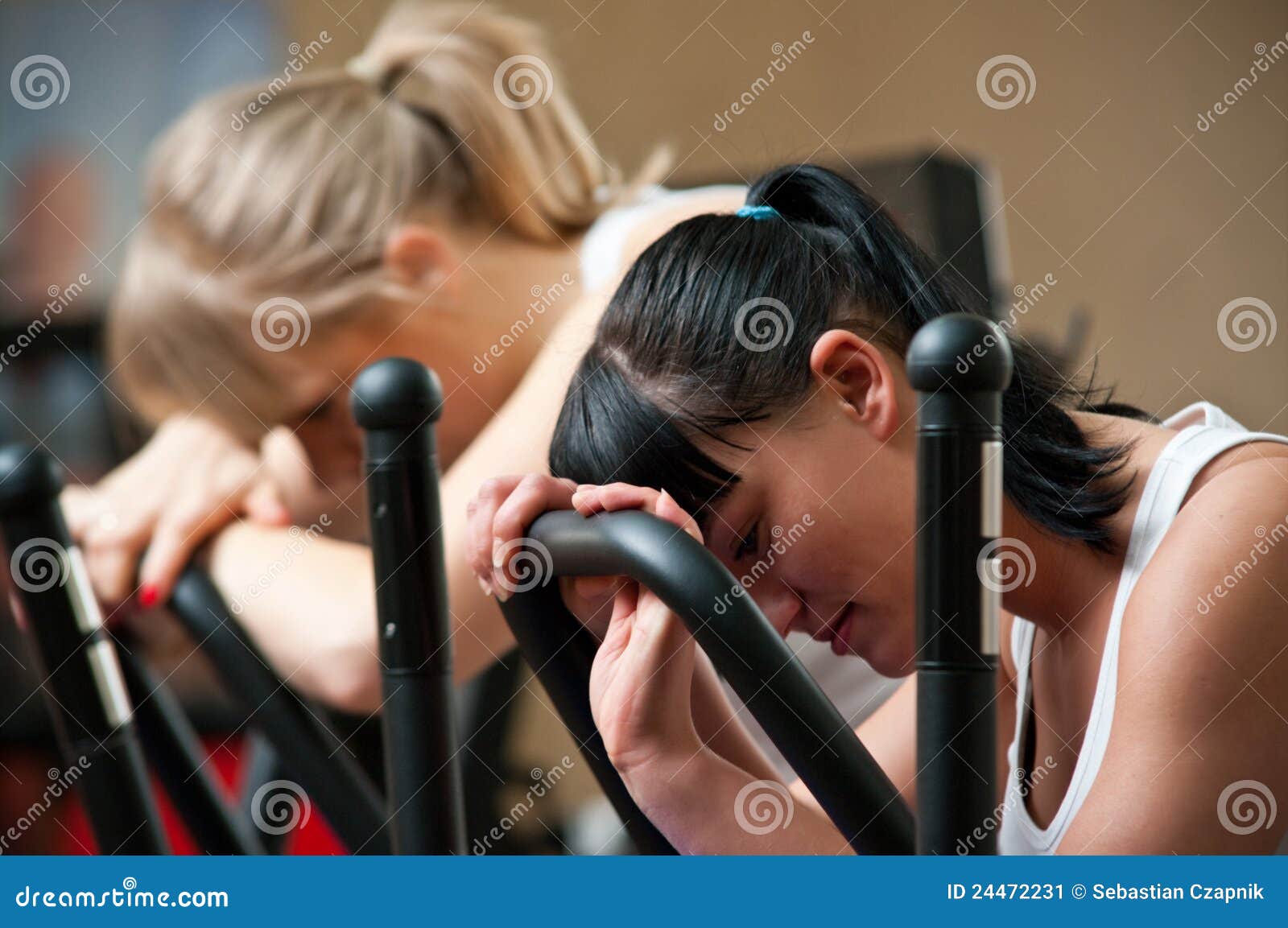 tired women in gym