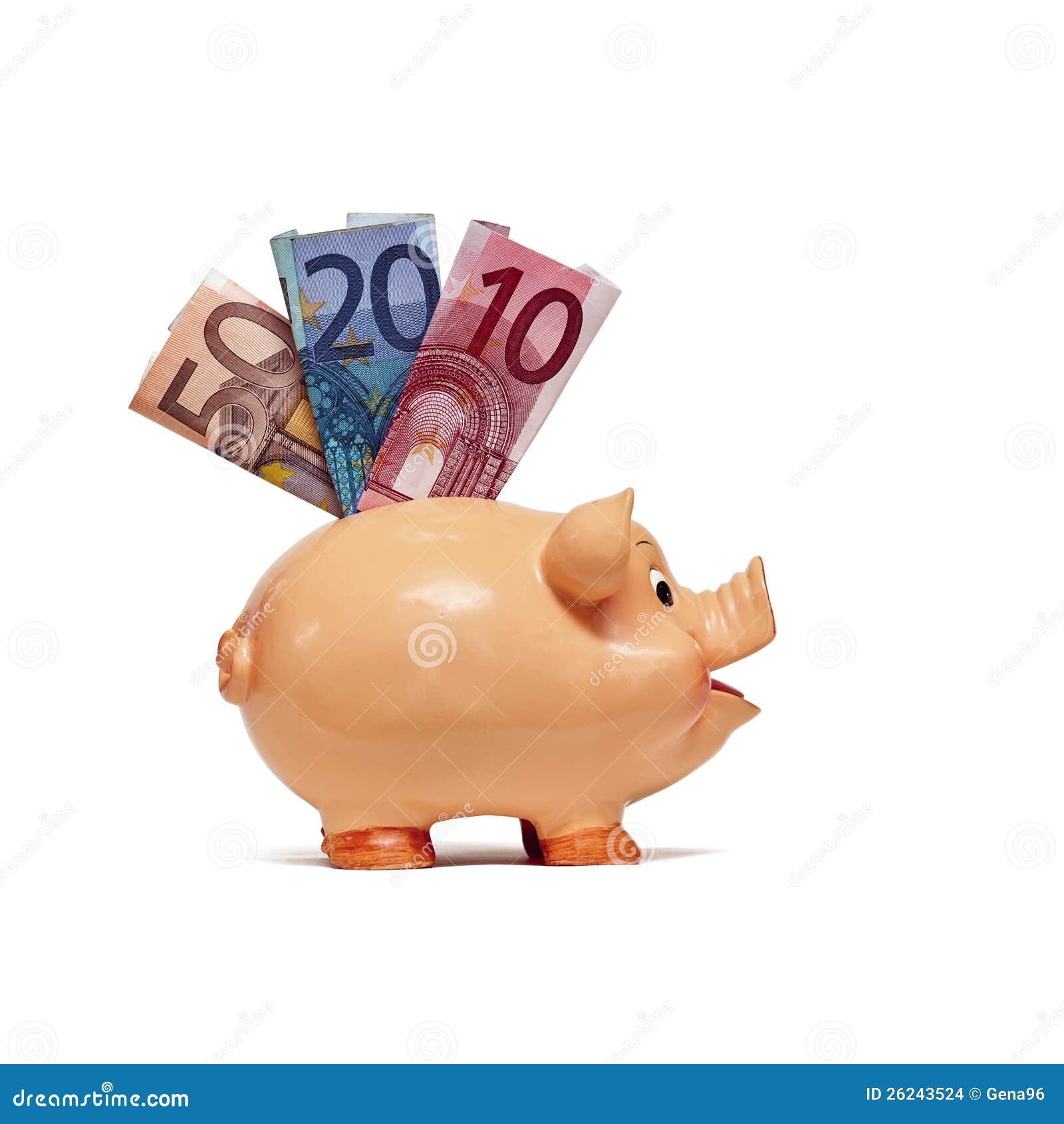 Tirelire Avec D'euro Billets De Banque Dans La Fente Photo stock - Image du  porc, conteneur: 26243524