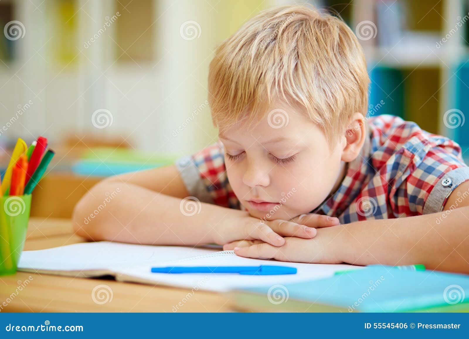 Tiresome lesson stock photo. Image of education, children 55545406