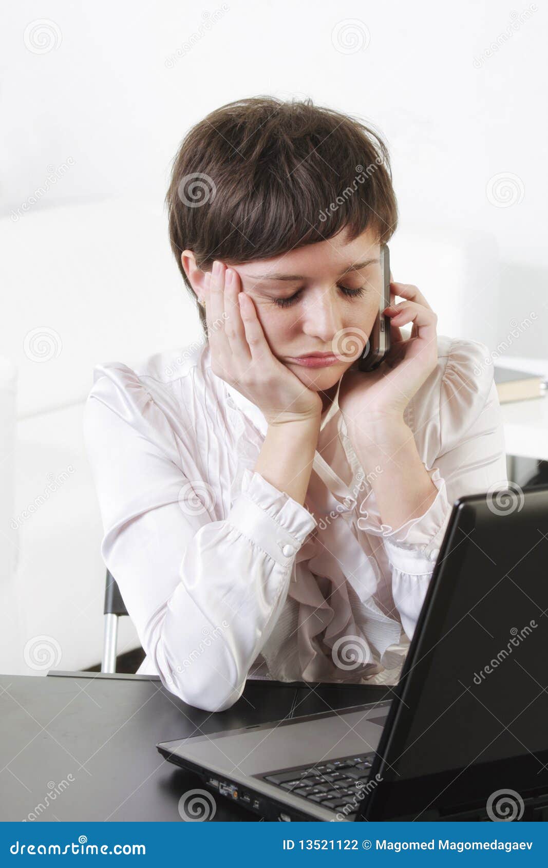 Tiresome phone talk stock photo. Image of phone, worker 13521122