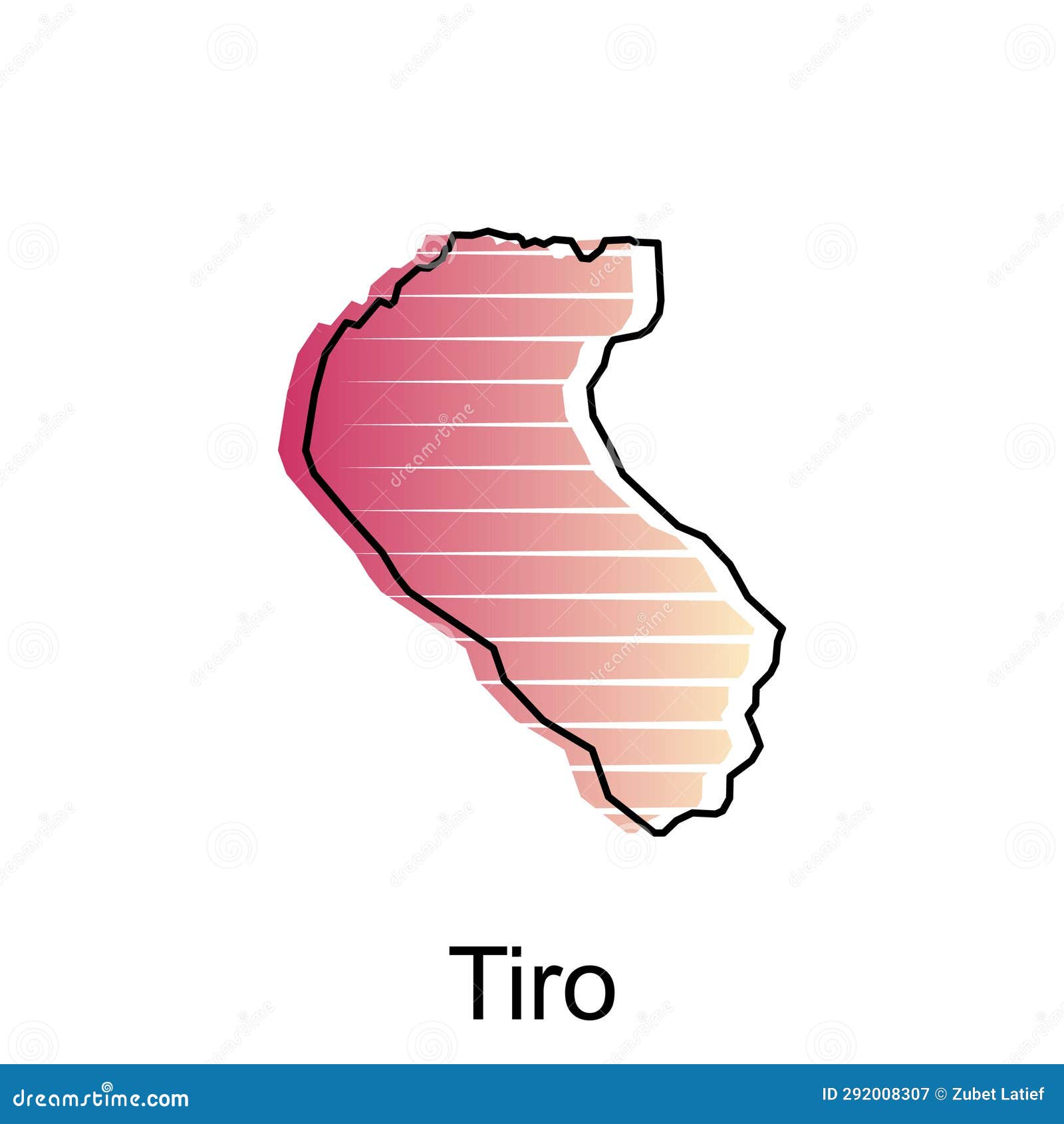 tiro map city.  map of province aceh capital country colorful ,   template on white background