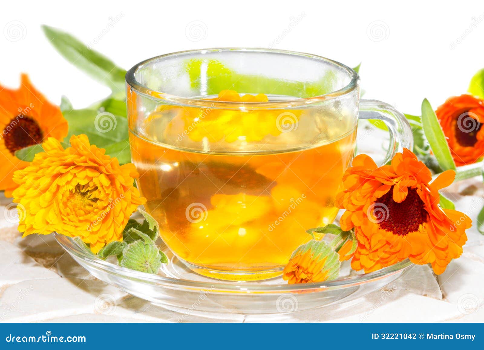 Tisana Fatta Dal Officinalus Della Calendula Fotografia Stock