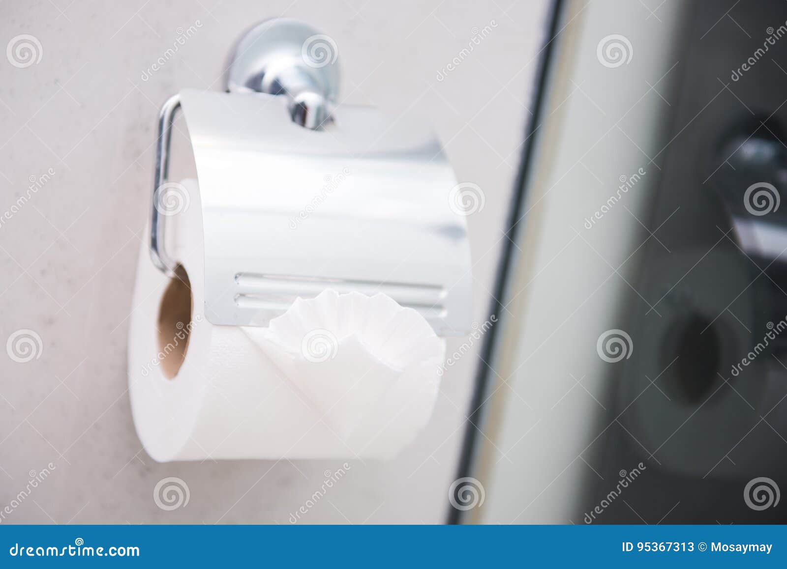 Tissue Paper Roll in Bathroom Stock Image - Image of equipment, clean ...