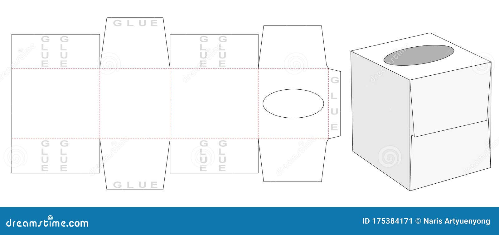 Tissues Box Die Cut Template Stock Illustrations 2 Tissues Box Die