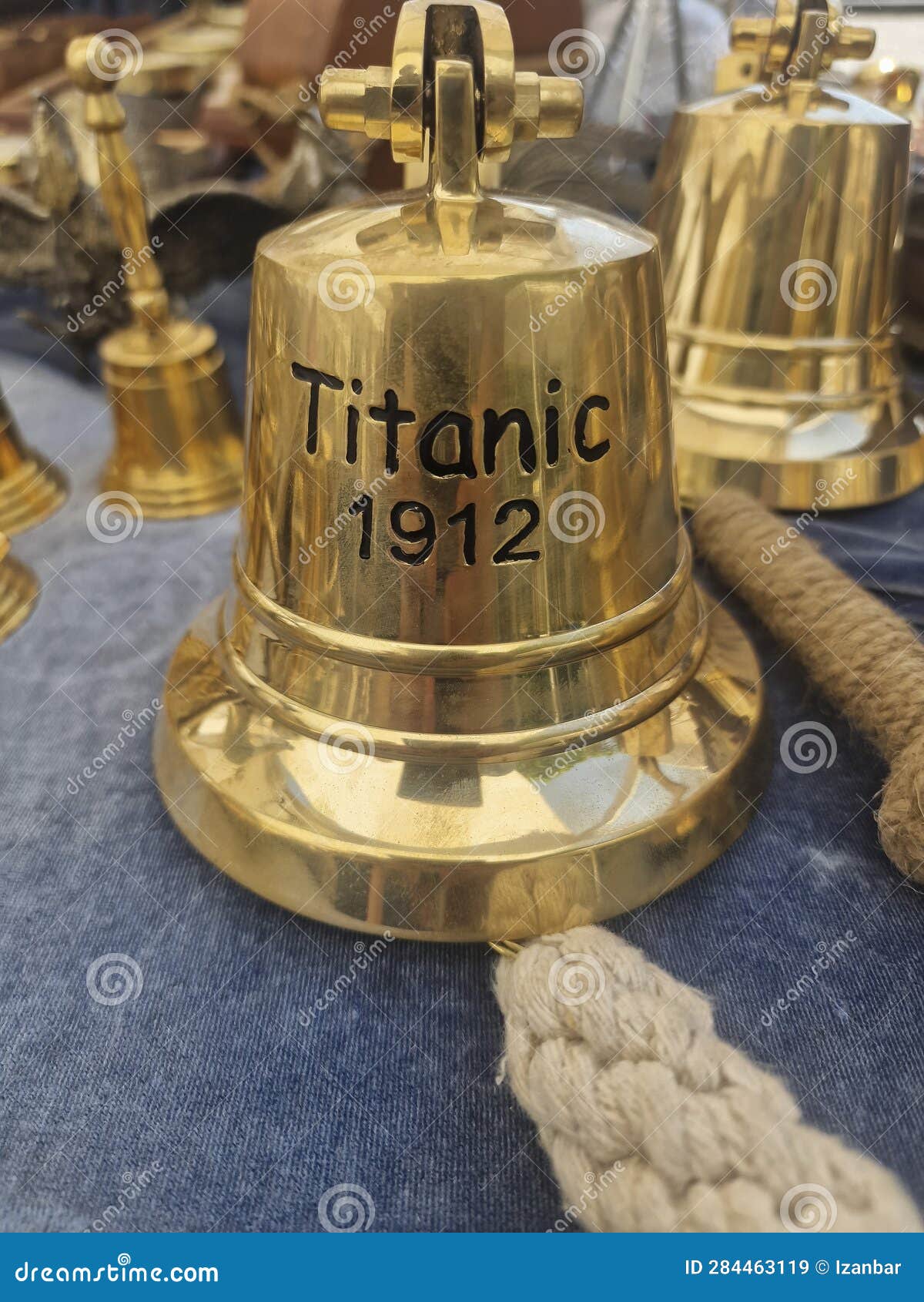 Titanic 1912 bell close up editorial stock image. Image of closeup 284463119