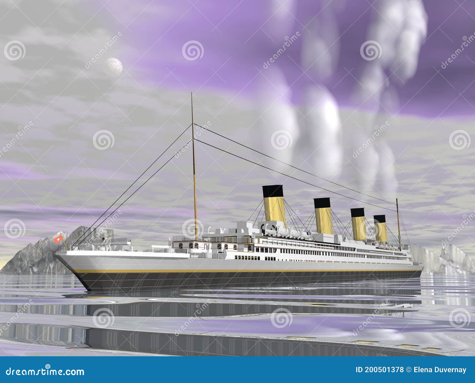 Titanic Ship Cruise 3d Render Stock Illustration Illustration Of Reflection Atlantic 200501378