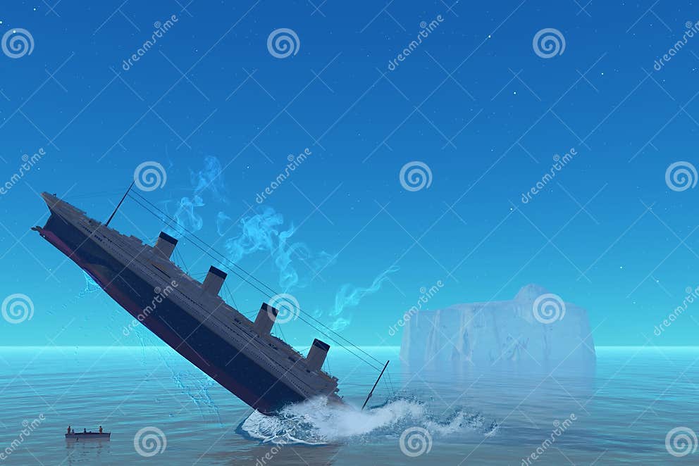 Titanic Sinking stock illustration. Illustration of power - 23956590