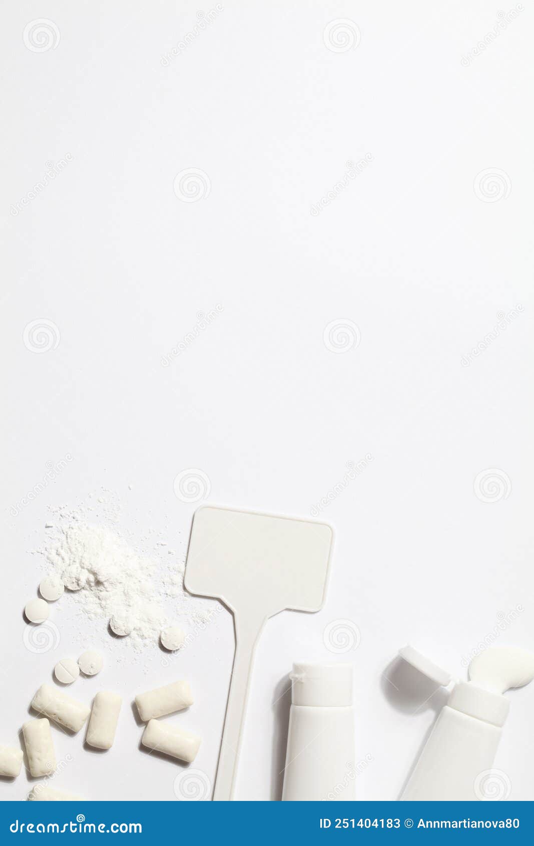 Titanium Dioxide, E171, Dangerous Additive Concept. Gum, Pills