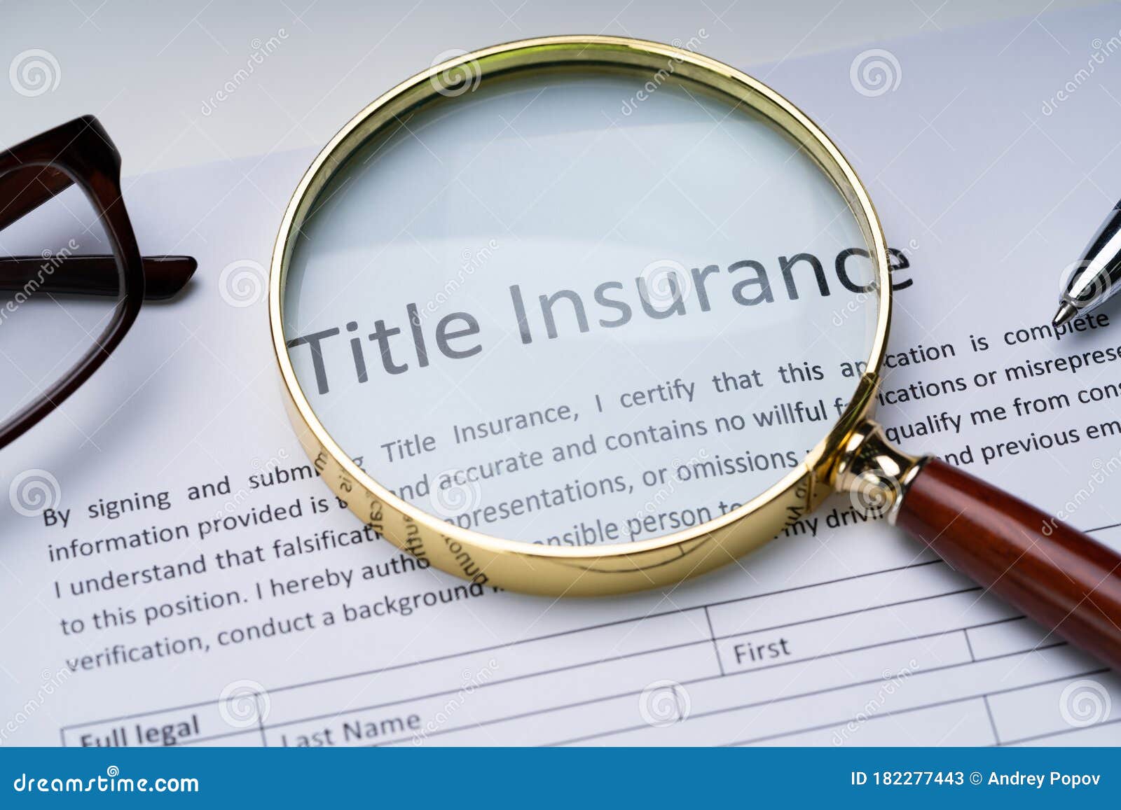 title insurance form on table