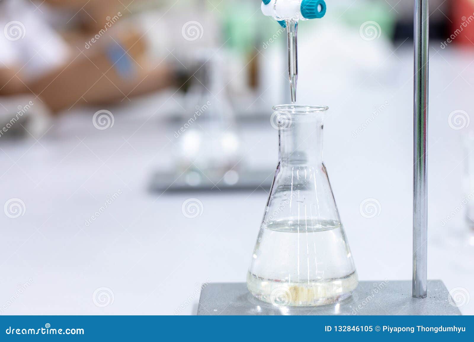 Titration Technique in the Laboratory. Stock Image Image of hand