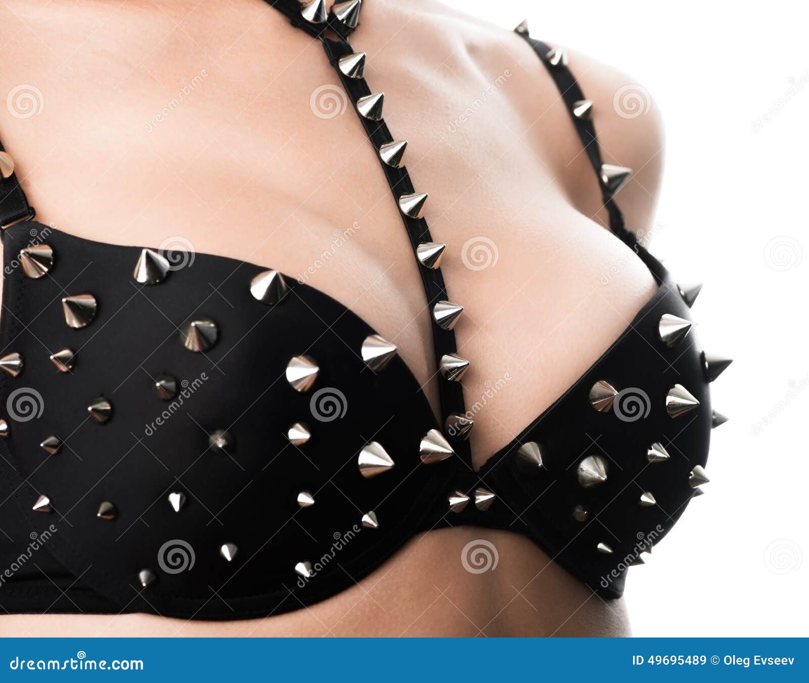 Tits Close Up with Bdsm Black Bra Stock Image - Image of sensual, isolated:  49695489