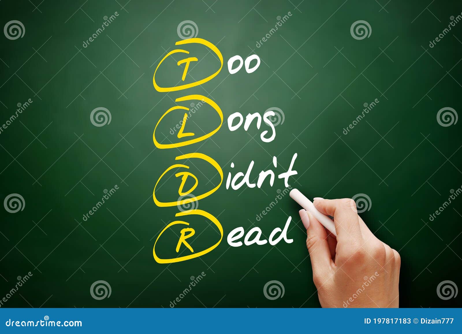 tldr - too long didn`t read acronym