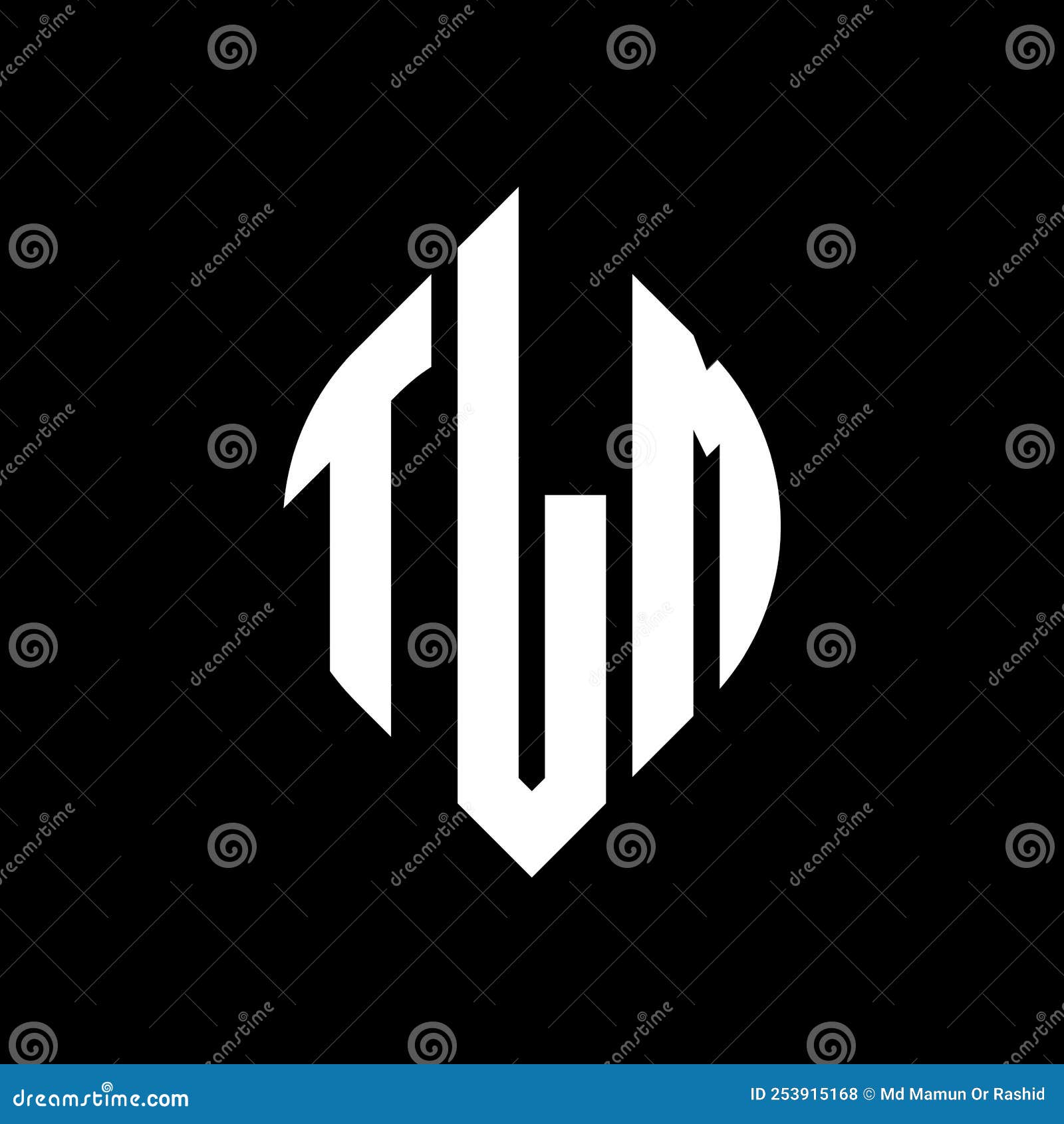 tlm circle letter logo  with circle and ellipse . tlm ellipse letters with typographic style. the three initials form a