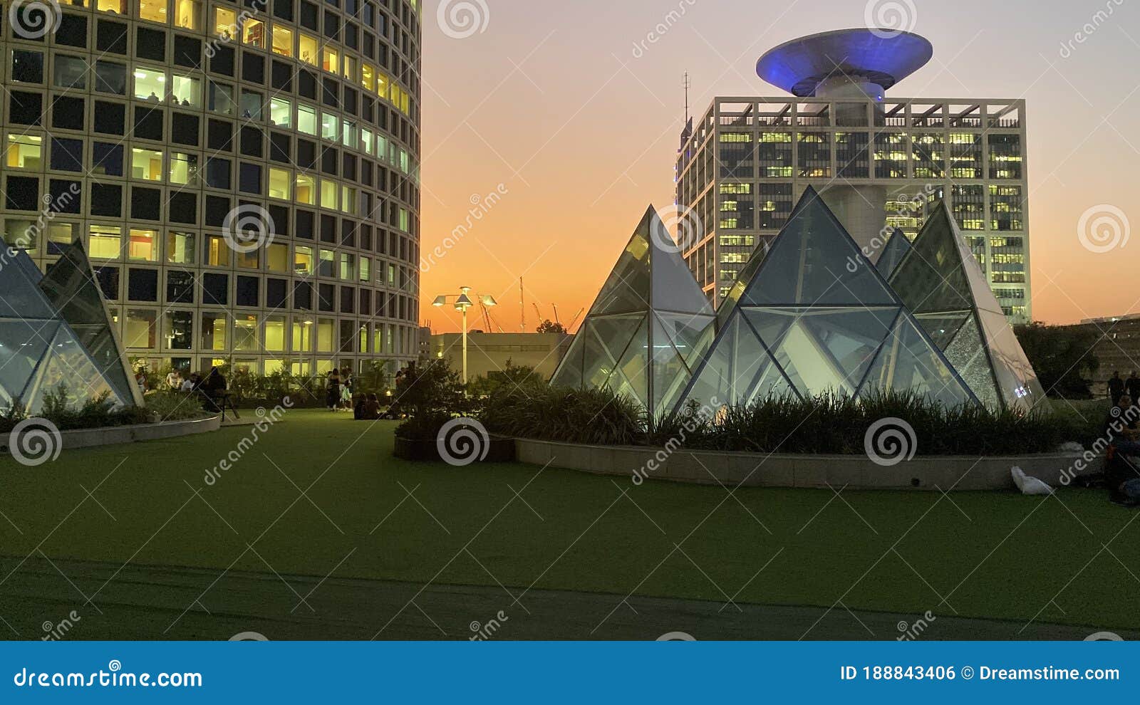 TLV stock photo. Image of azrieli, towers, rooftop, night 188843406