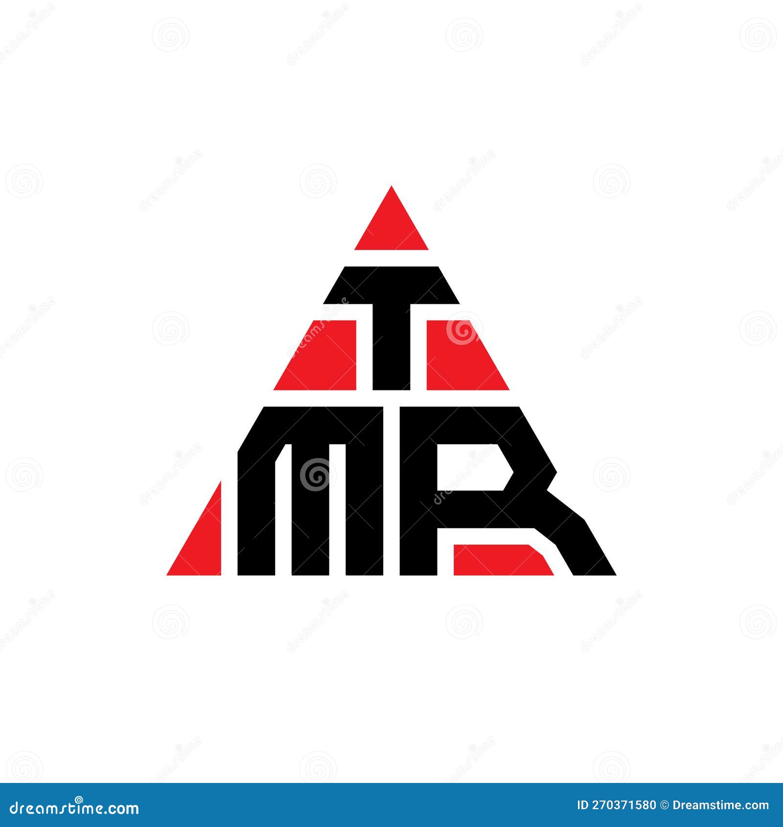 tmr triangle letter logo  with triangle . tmr triangle logo  monogram. tmr triangle  logo template with red