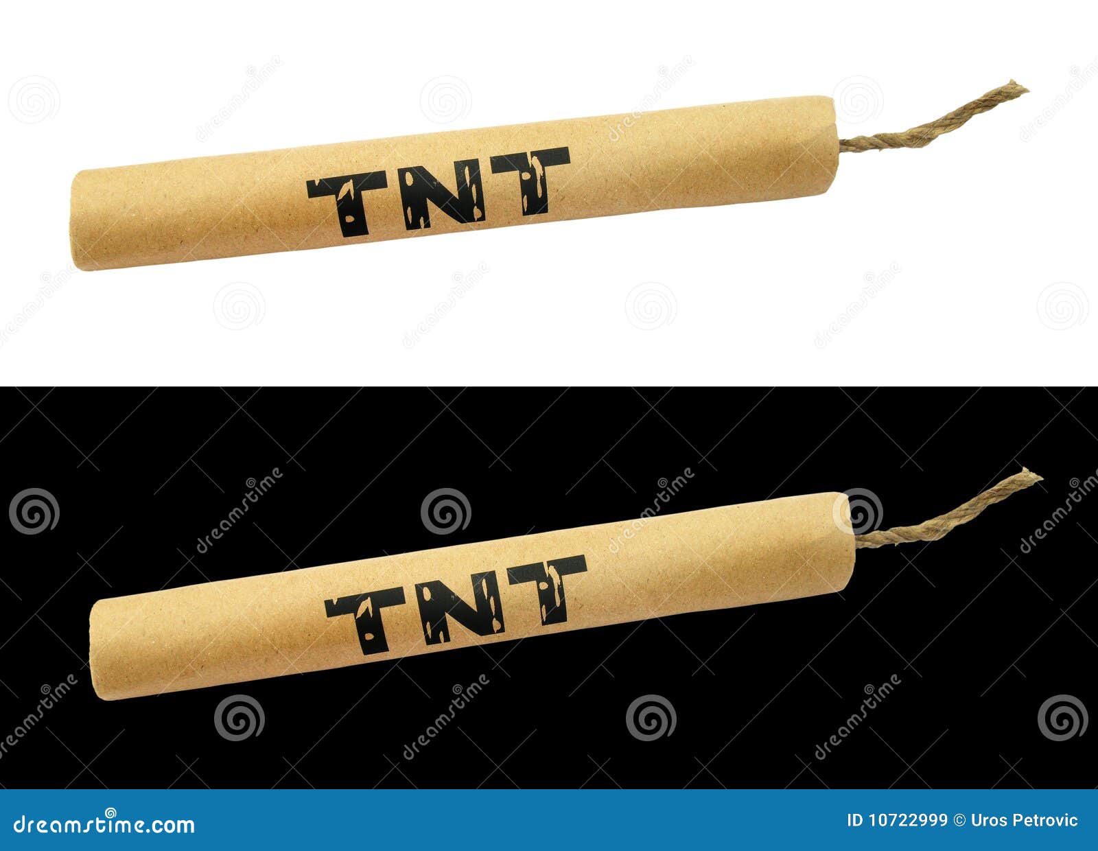 Tnt Dynamite Stick With Wick Stock Image Image Of White