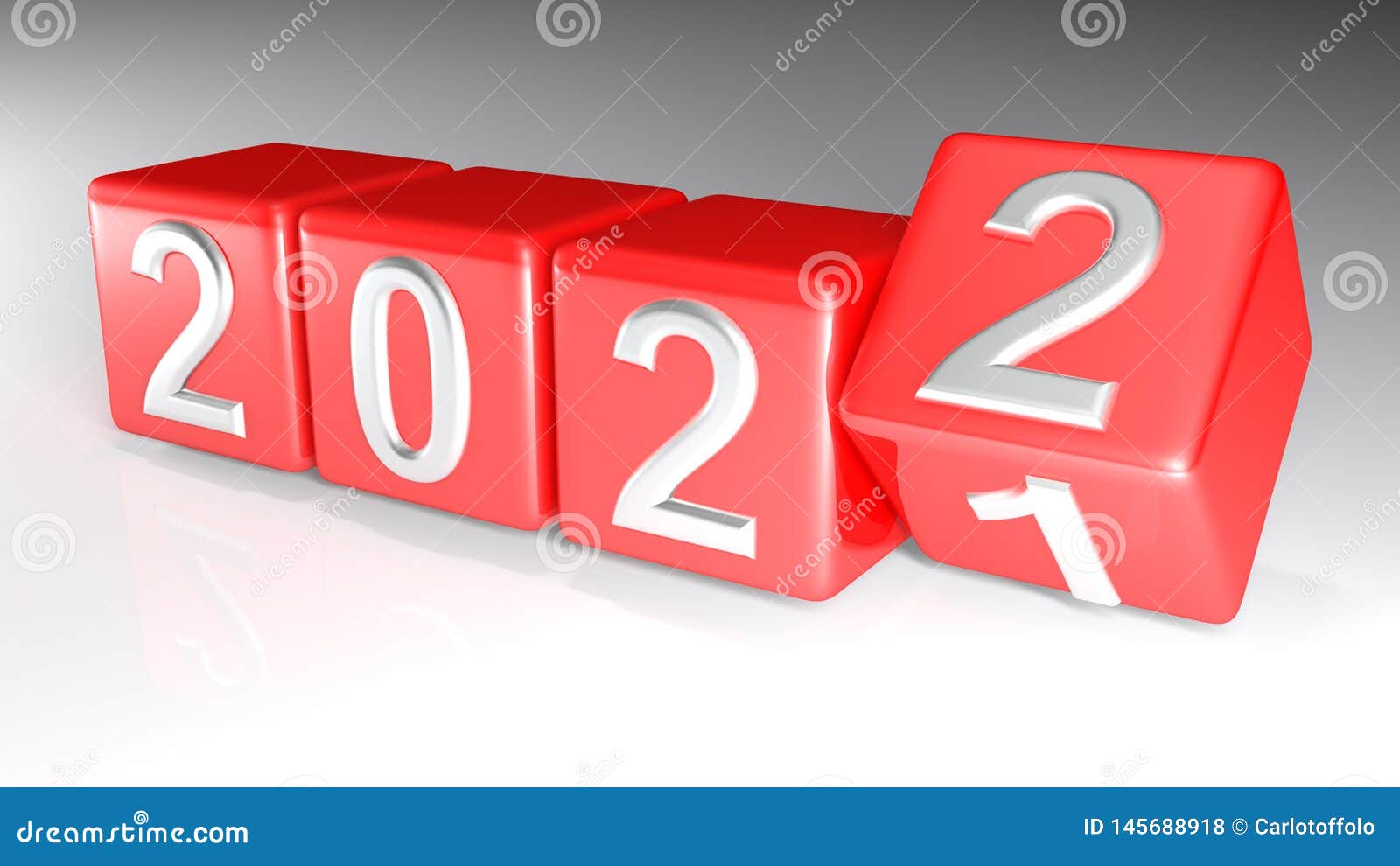 2021 To 2022 Changing Cubes - 3D Rendering Stock Illustration ...