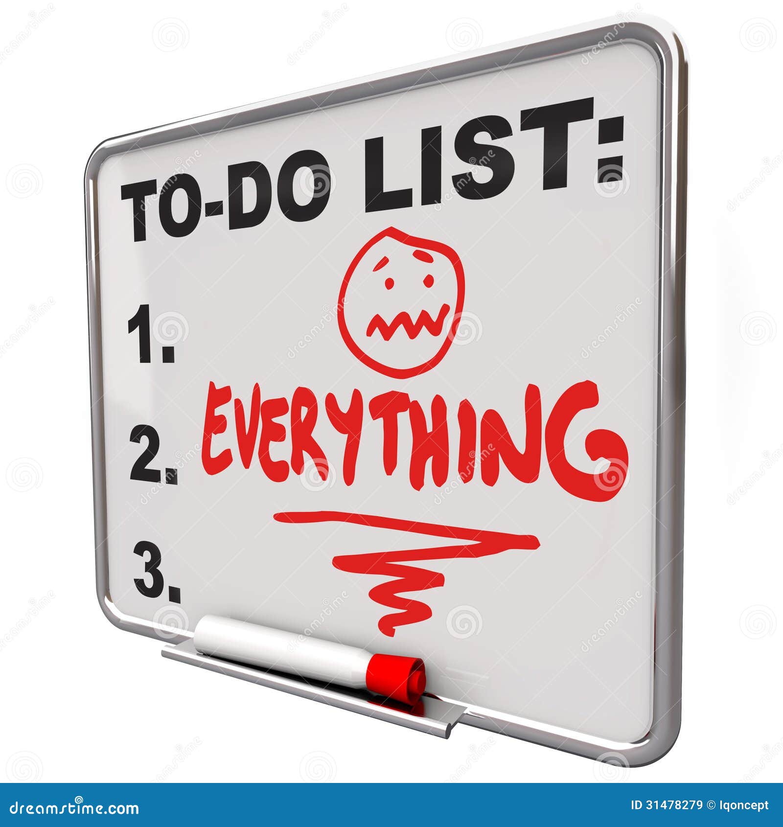 to-do list everything dry erase board overworked stress