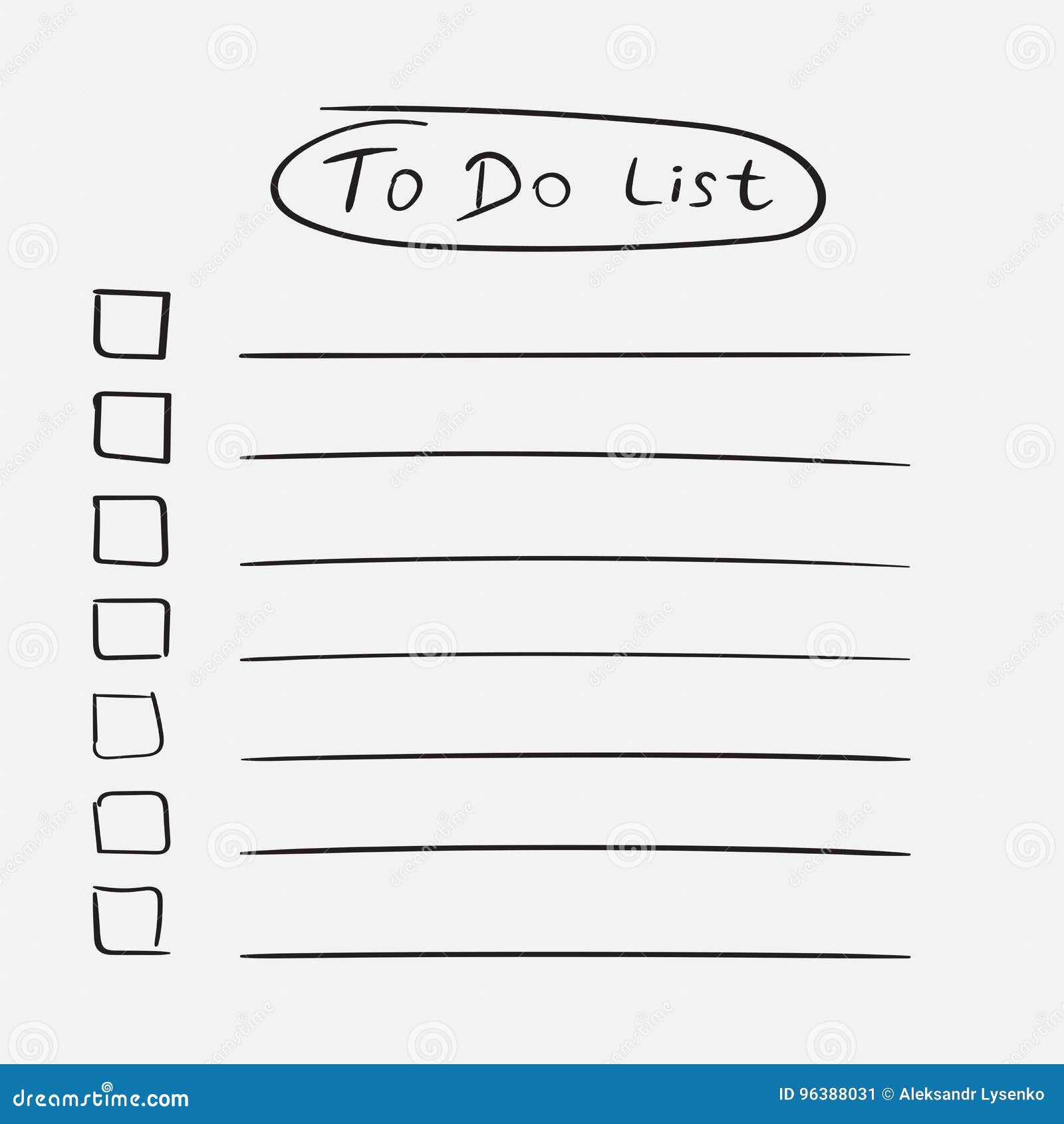 To Do List Icon with Hand Drawn Text. Checklist, Task List Vector