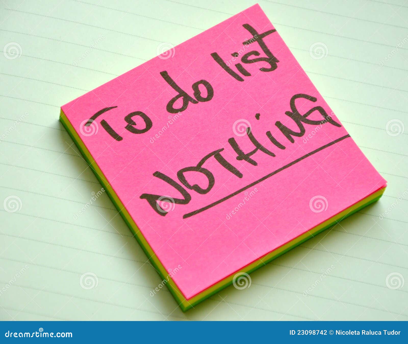 to do list : nothing. laziness concept