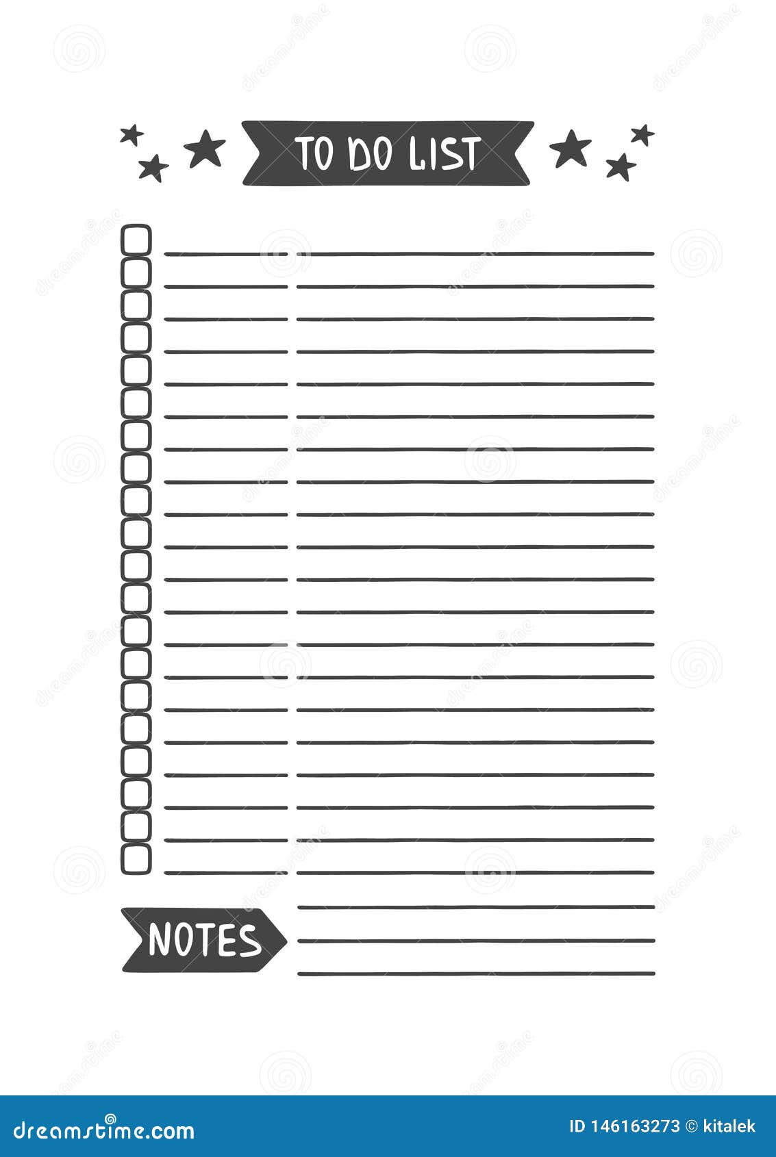 To Do List. Printable Organizer for Study, School or Work Stock Within Blank To Do List Template