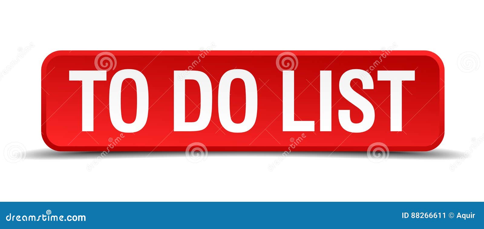 To Do List Red 3d Square Button Stock Vector - Illustration of rounded