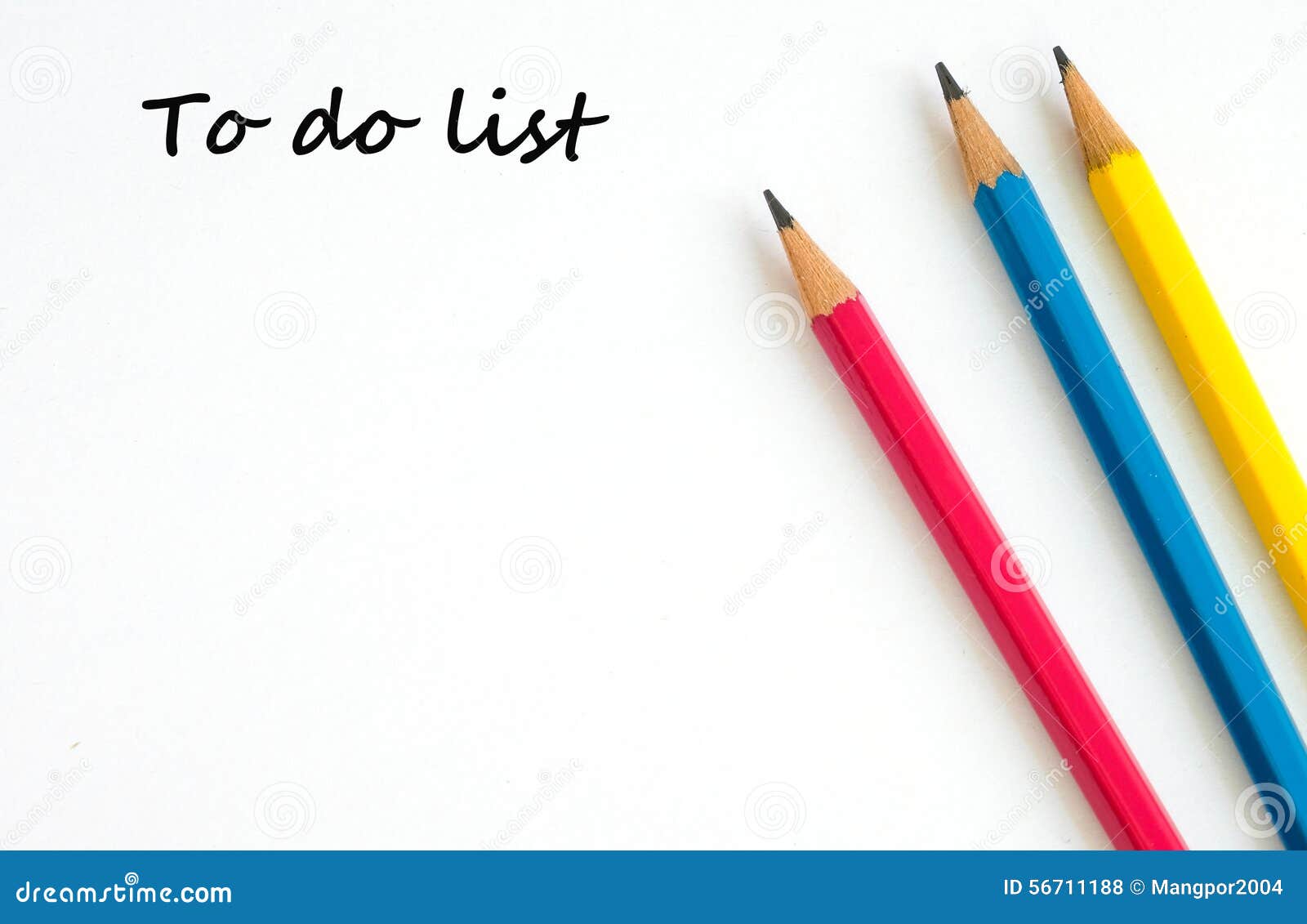 To Do List On White Paper And Pencils Background Stock Photo - Image
