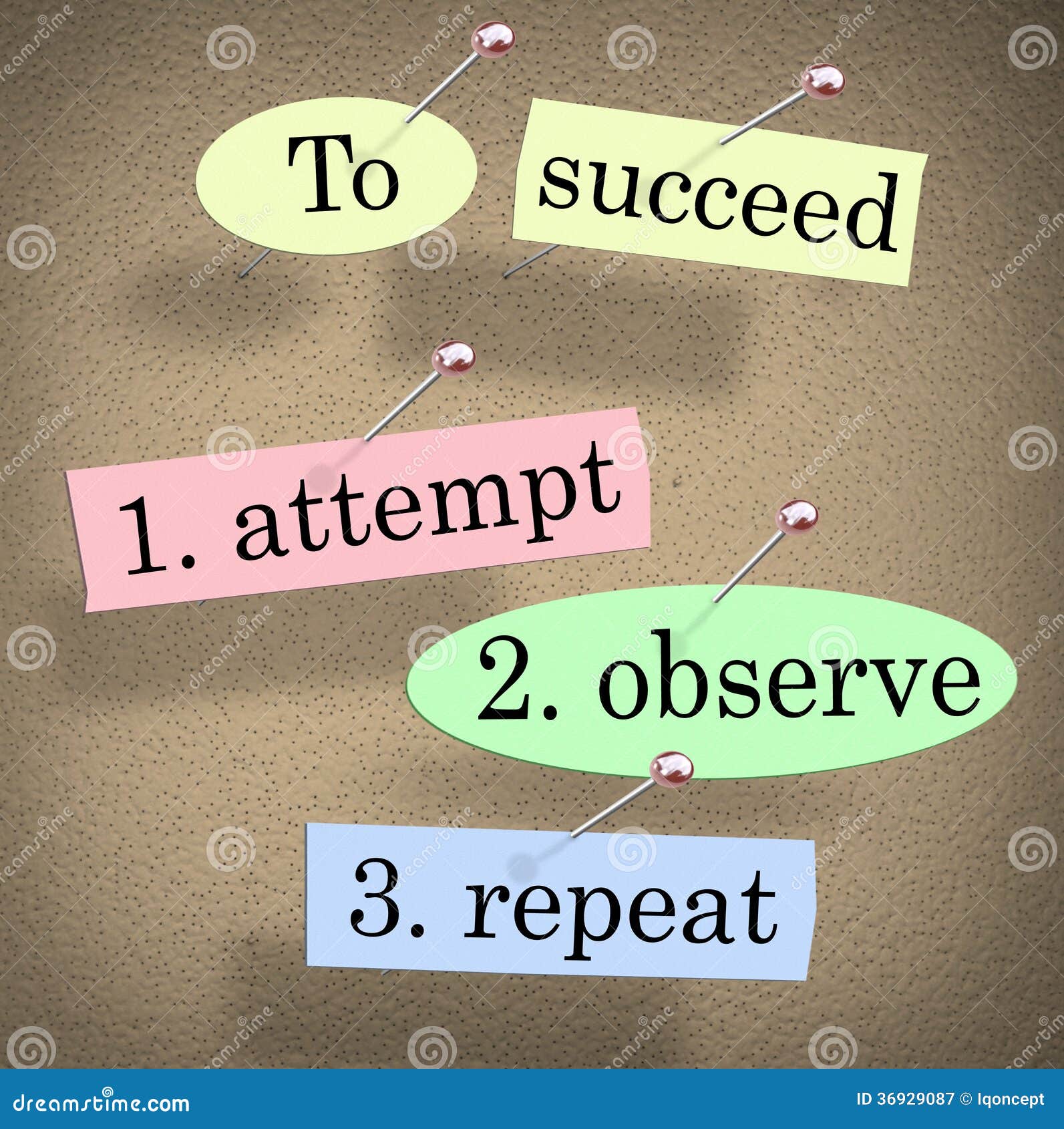 to succeed attempt observe repeat quote saying bulletin board