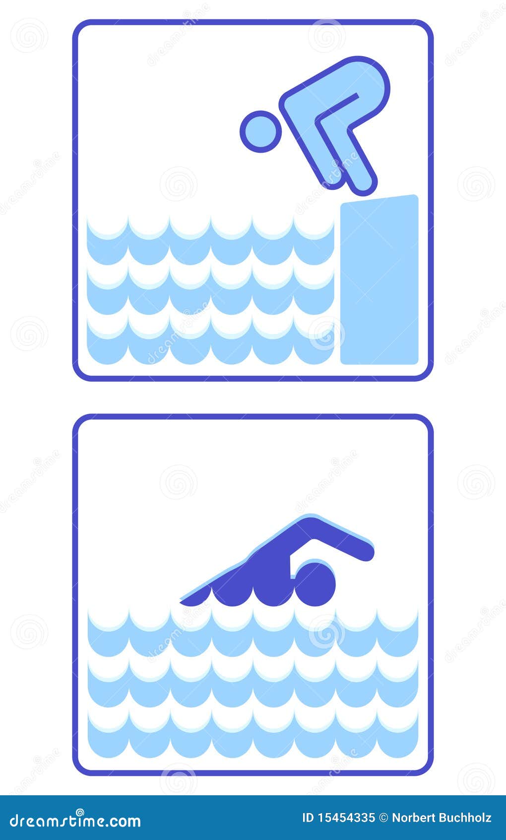 To swim and start stock vector. Illustration of call 15454335