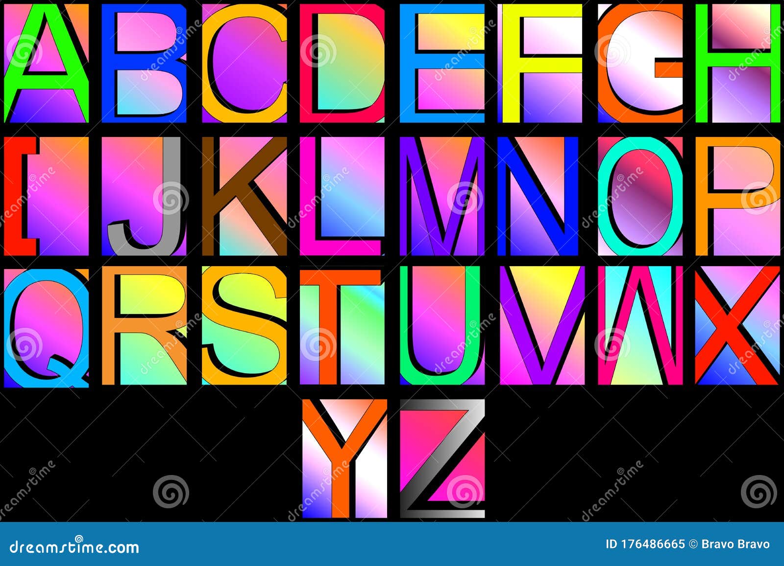 A To Z Alphabet in Color Full Background Multicolor Alphabet Word ...