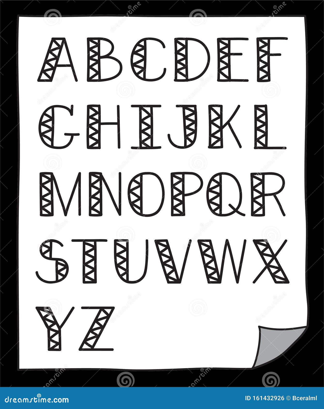 A To Z Alphabet Fonts Styles Stock Vector - Illustration Of Drawing,  School: 161432926