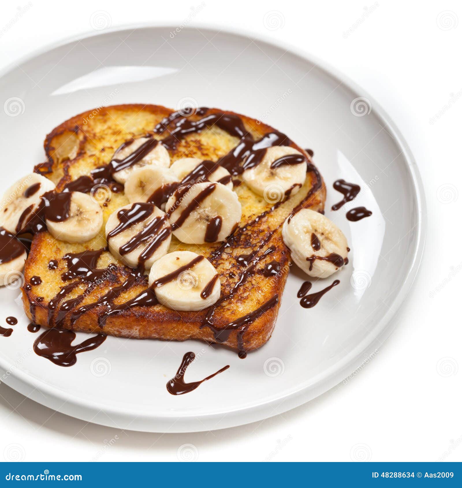 Toast with Bananas and Chocolate Stock Photo Image of caramel, honey
