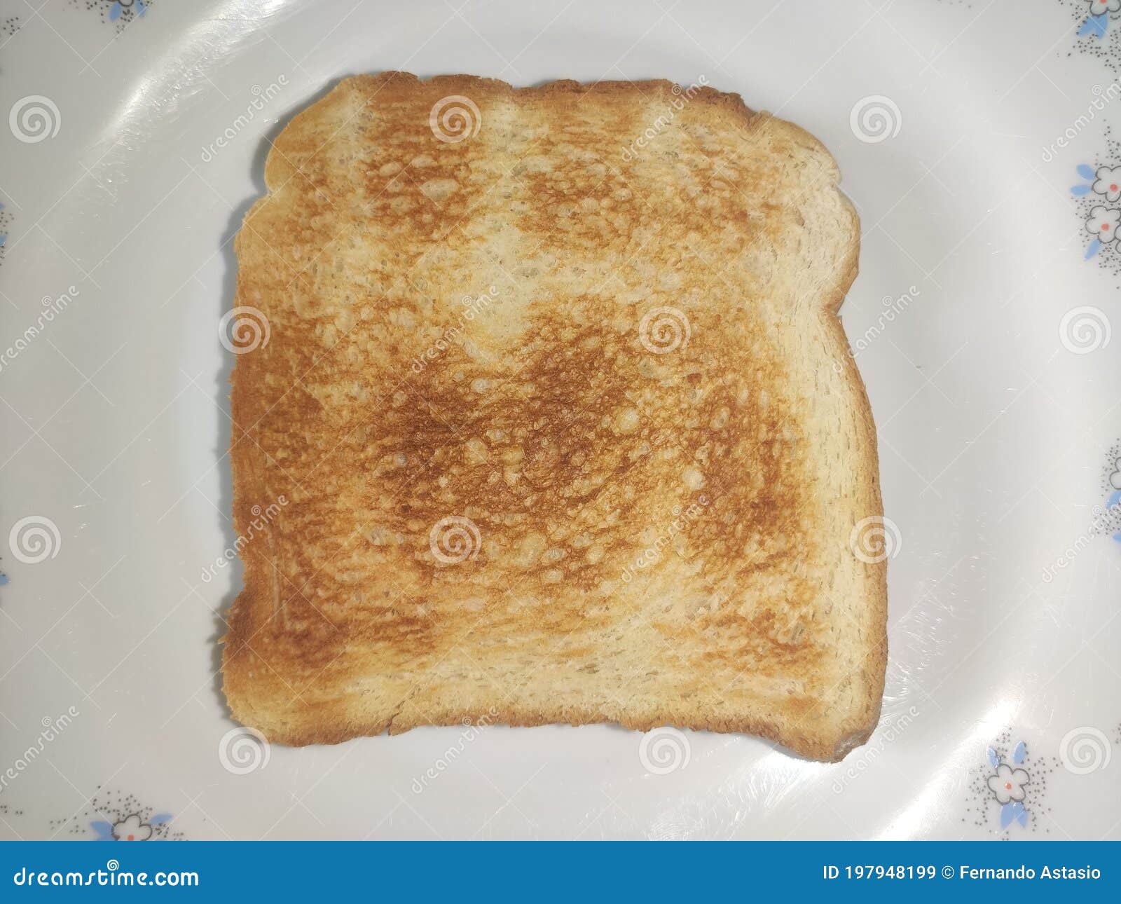 Toast Bread from the Mold on a White Plate Stock Image Image of white