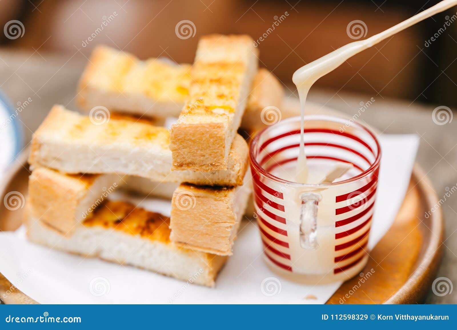Toast Bread with Sweetened Condensed Milk Stock Image Image of cream