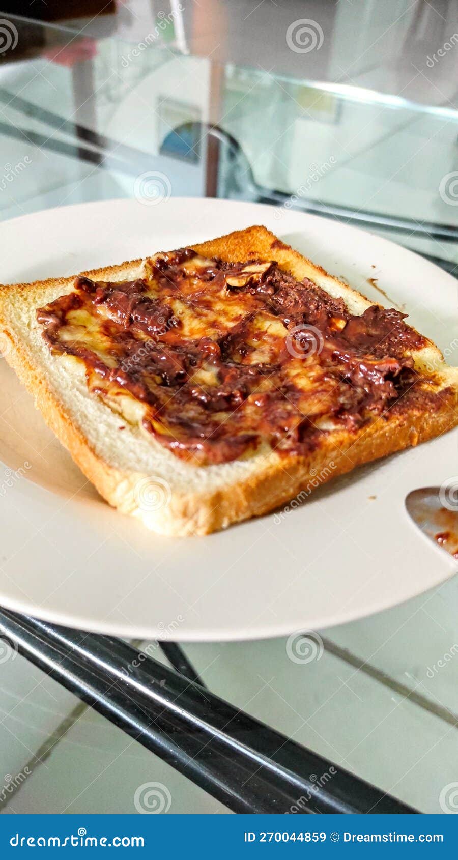 Toast and Chocolate Jam, Fresh Out of the Toaster Stock Image Image