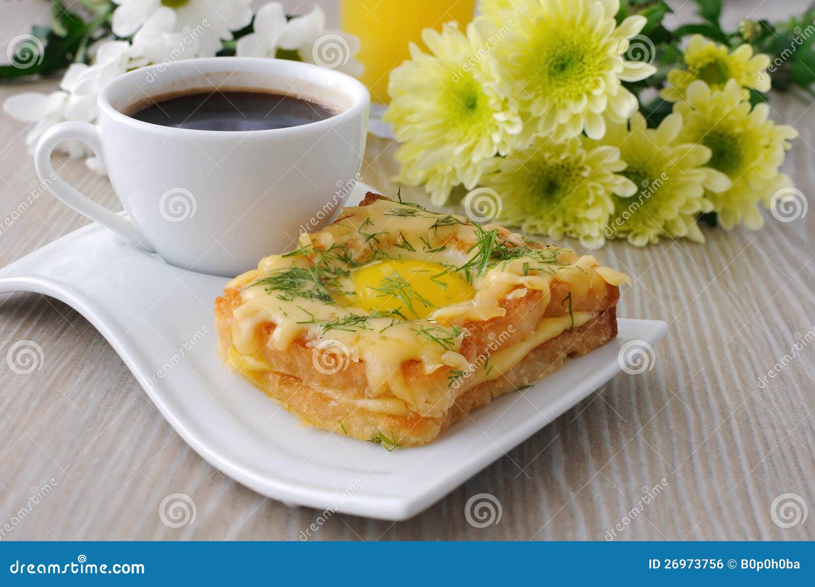 Toast with Egg and Cheese with Dill Stock Photo Image of juicy, gourmet 26973756