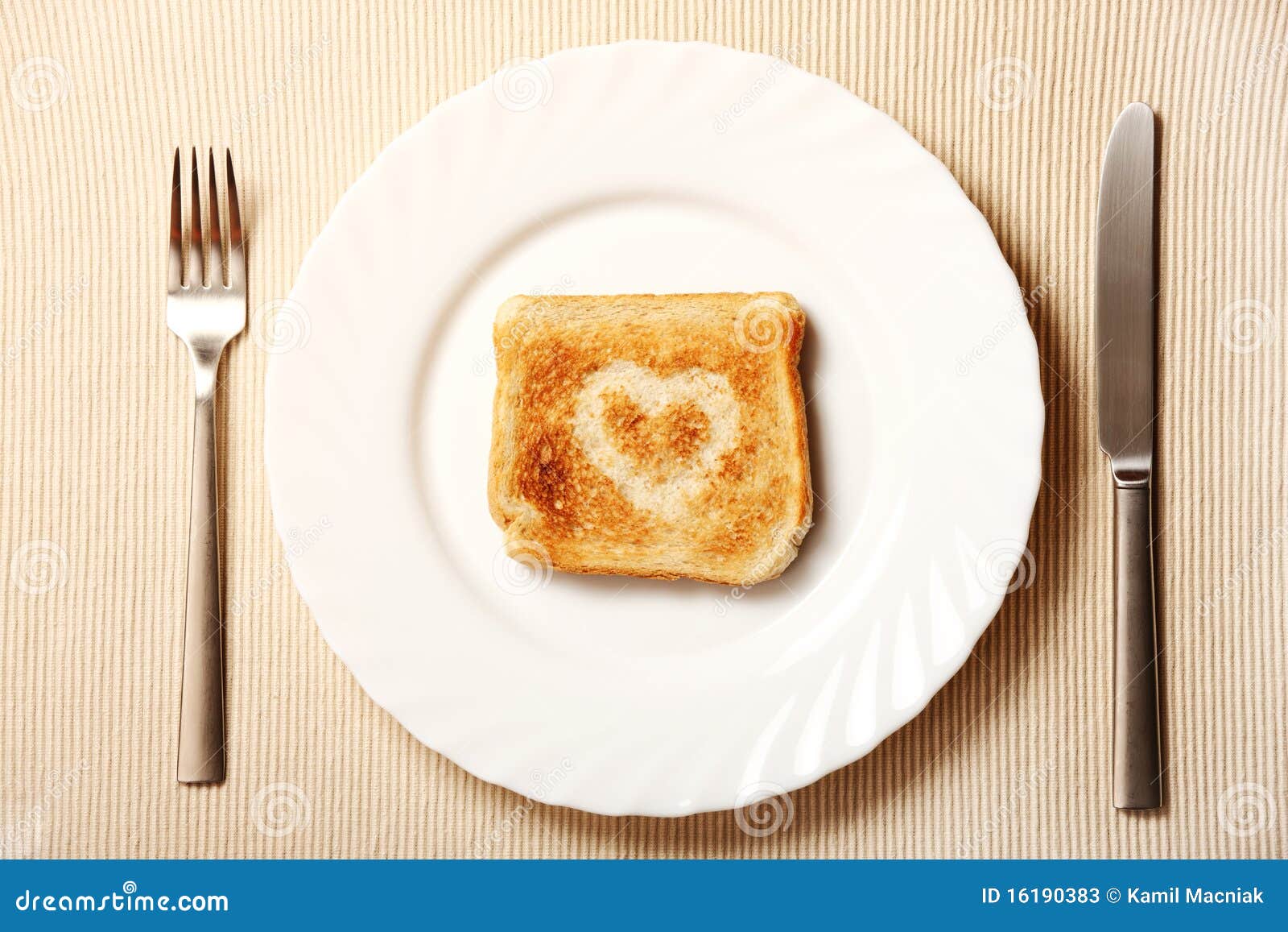 Toast and heart on a plate stock image. Image of french - 16190383