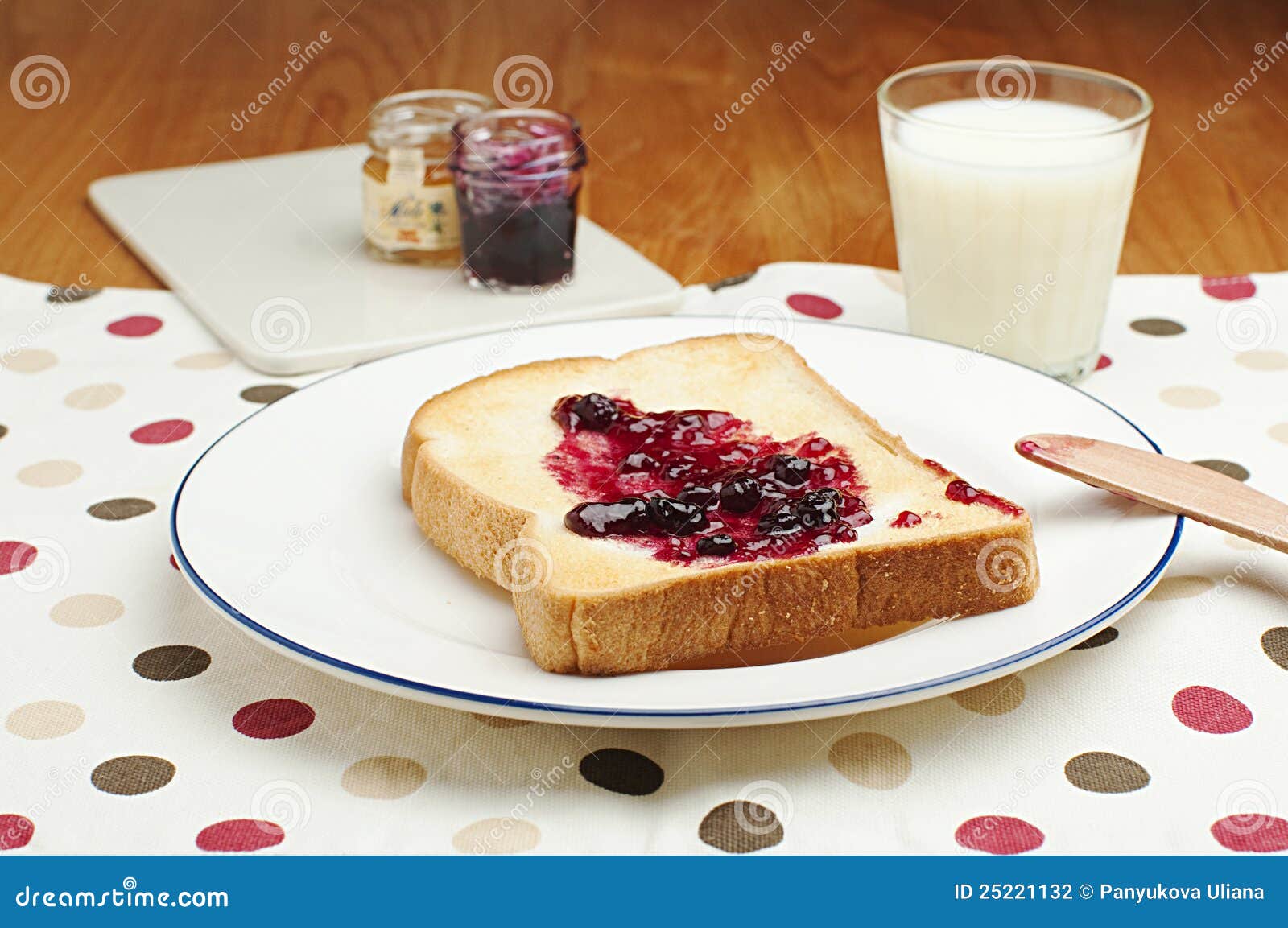 Toast and Jam for Breakfast Stock Photo Image of food, grilled 25221132