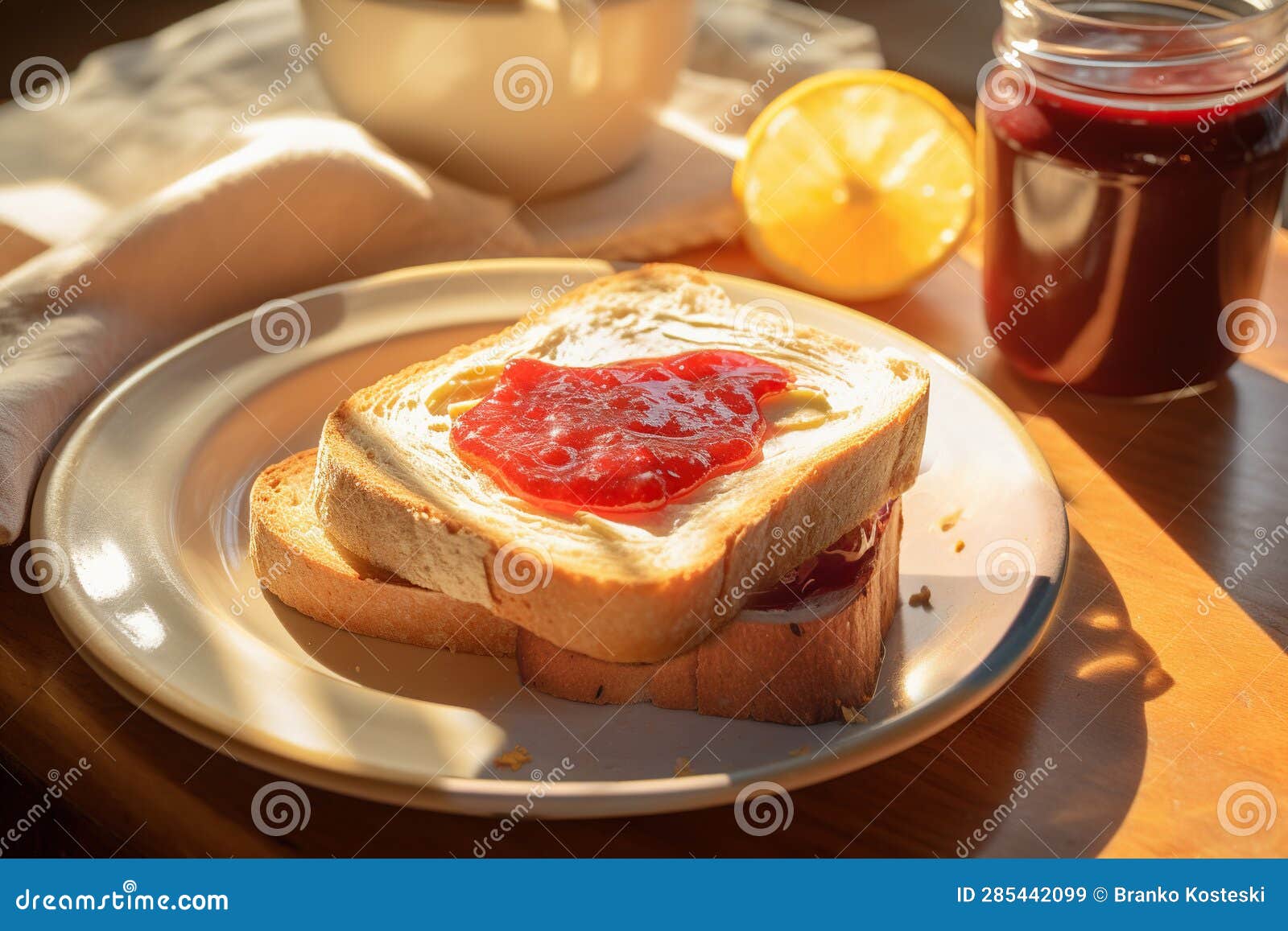 Toast and Jam for Breakfast Stock Image Image of sunshine, wholesome