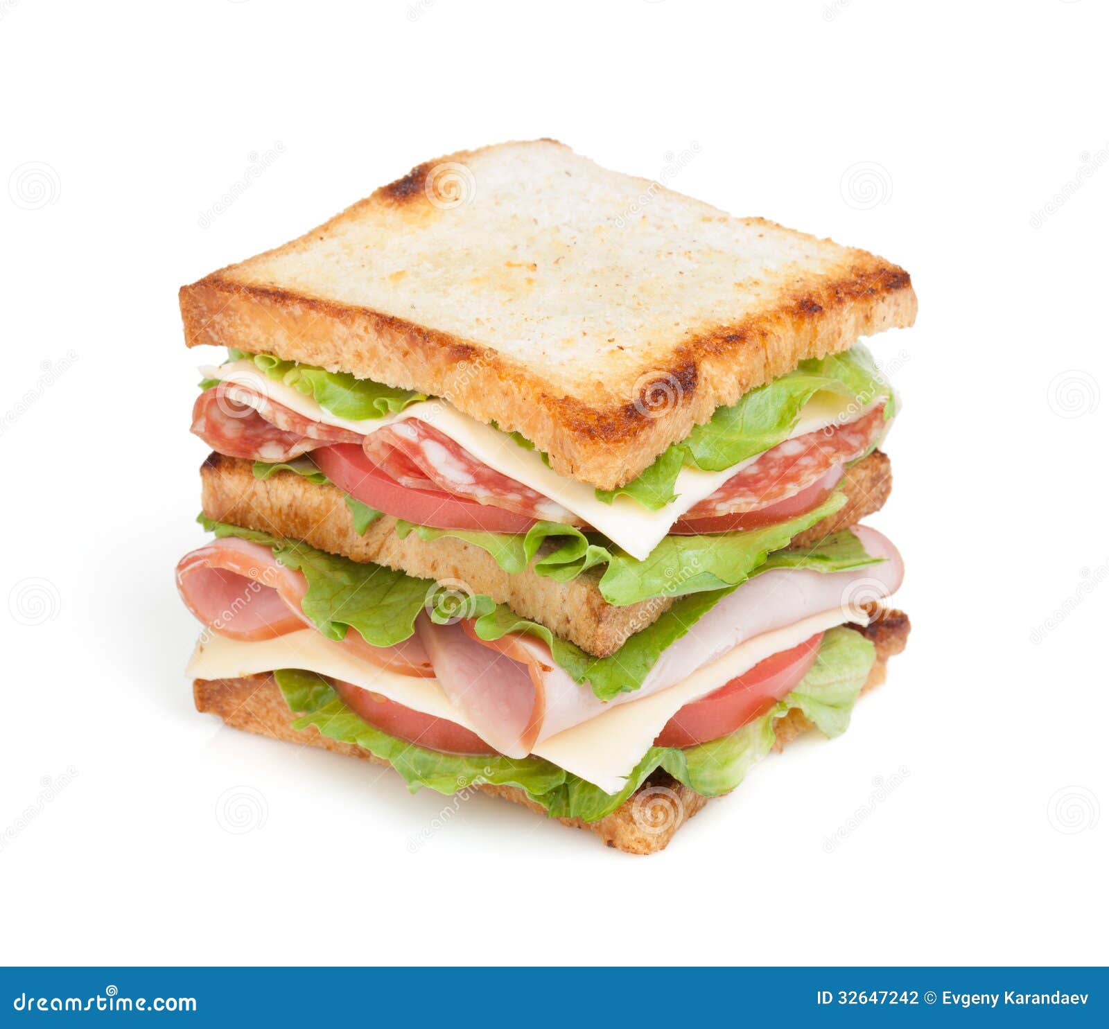 Toast Sandwich With Meat And Vegetables Stock Photo Image: 32647242