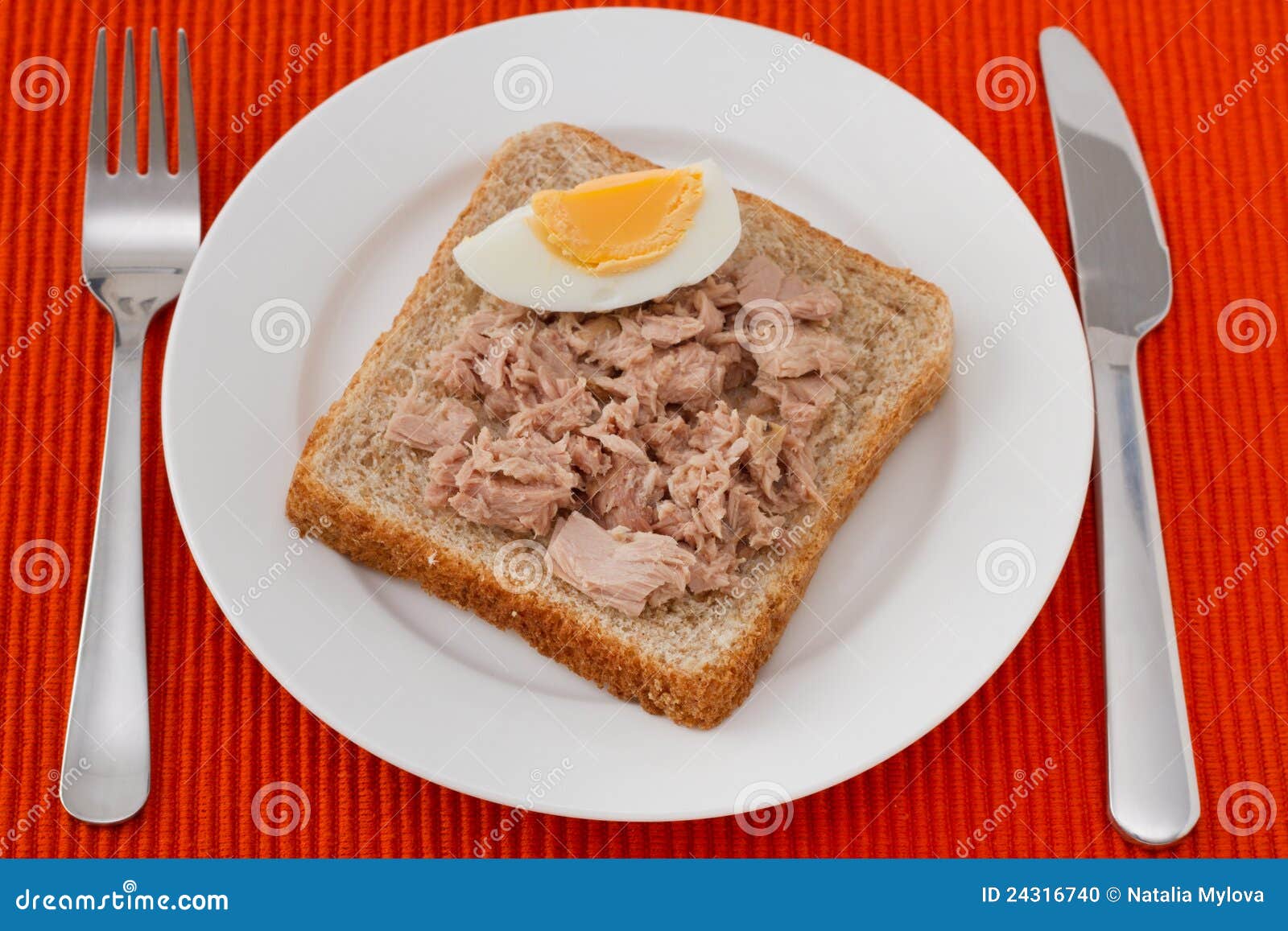 Toast with tuna stock photo. Image of bread, glass, breakfast 24316740