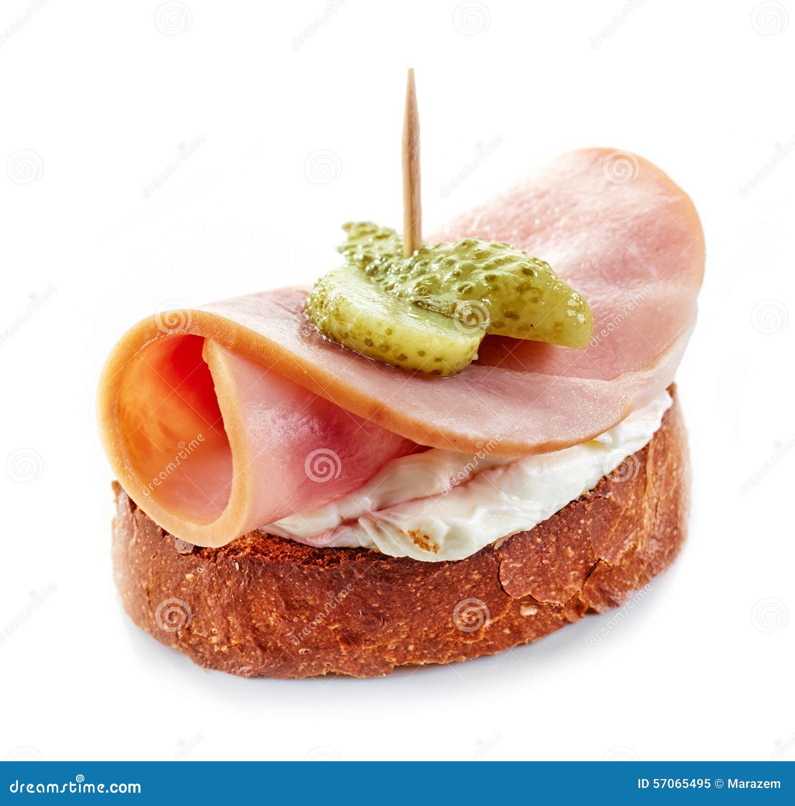 Toasted Bread with Ham and Cream Cheese Stock Image Image of diet