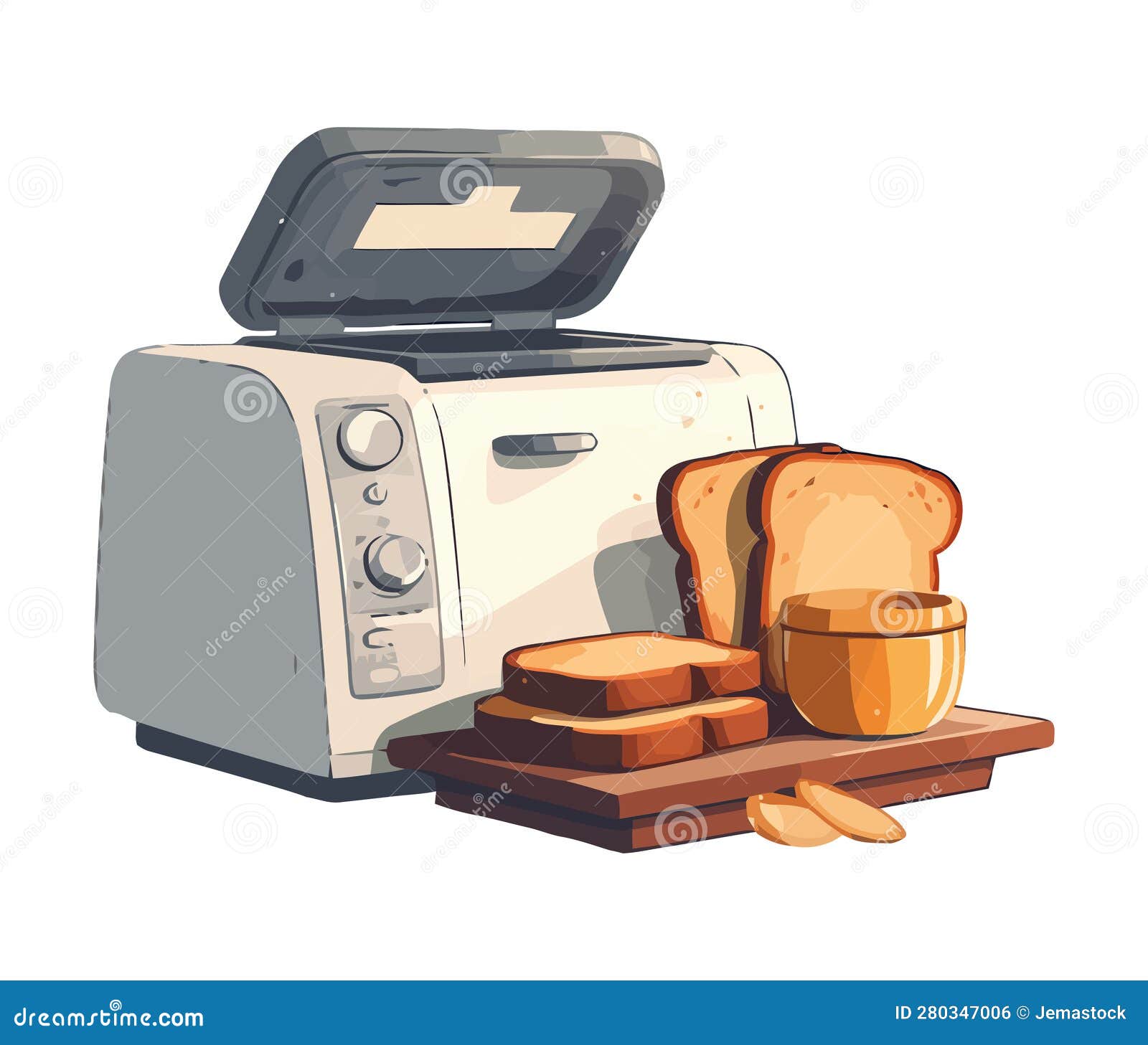 Toasted Bread, Healthy Eating Stock Vector Illustration of life